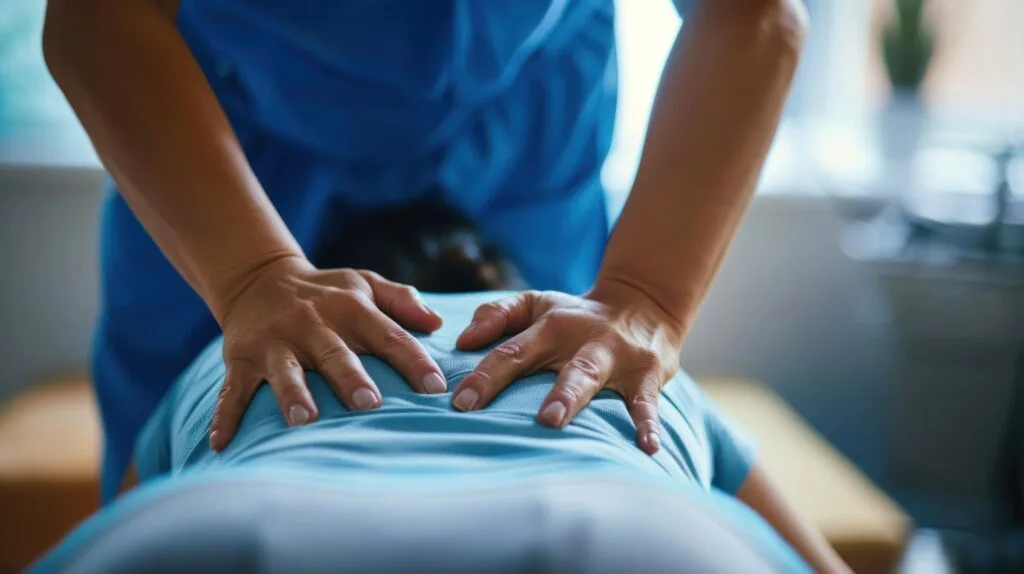 A client undergoing manual therapy in a calming environment, highlighting the therapeutic process private MSK clinic Pershore Road